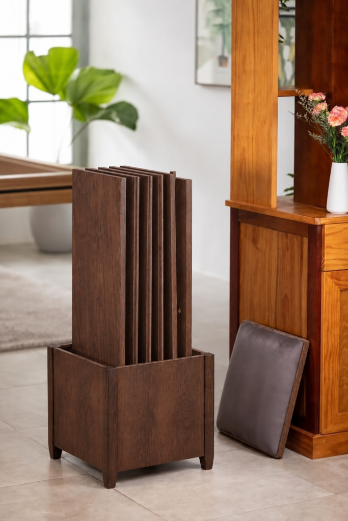 Storage Ottoman Stained Oak